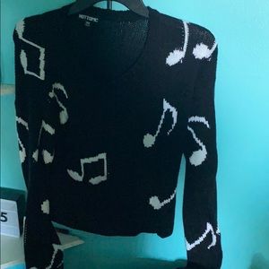 Music Note Cropped Sweater